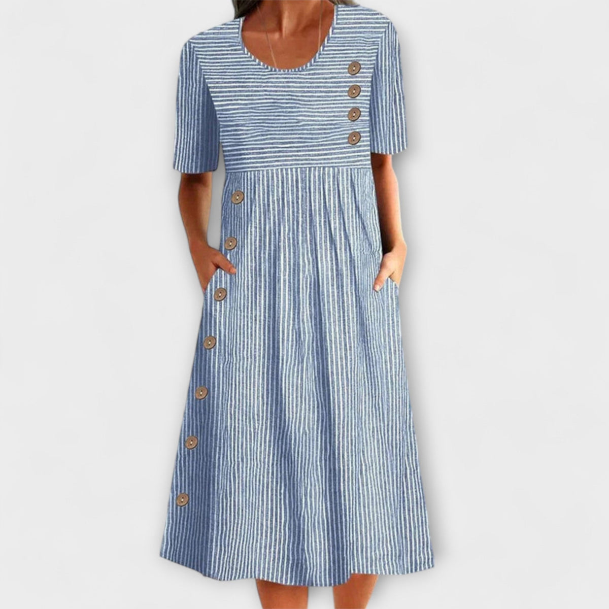 Luisa – Vestido midi ciruela premium