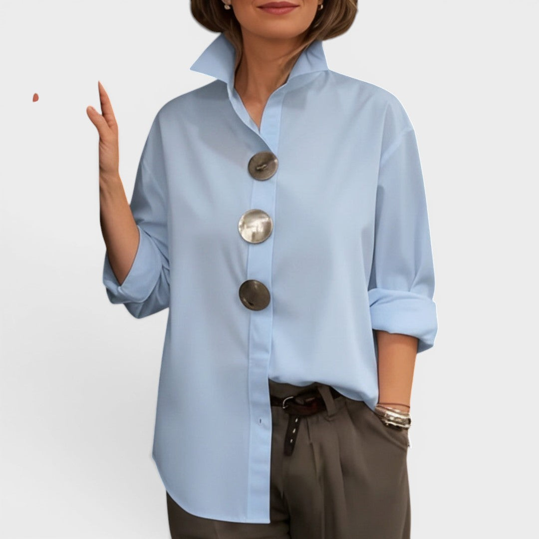 Élodie™ | Blusa chic con cuello alto