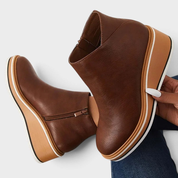 Marcela™ | Botines de Plataforma con Cremallera