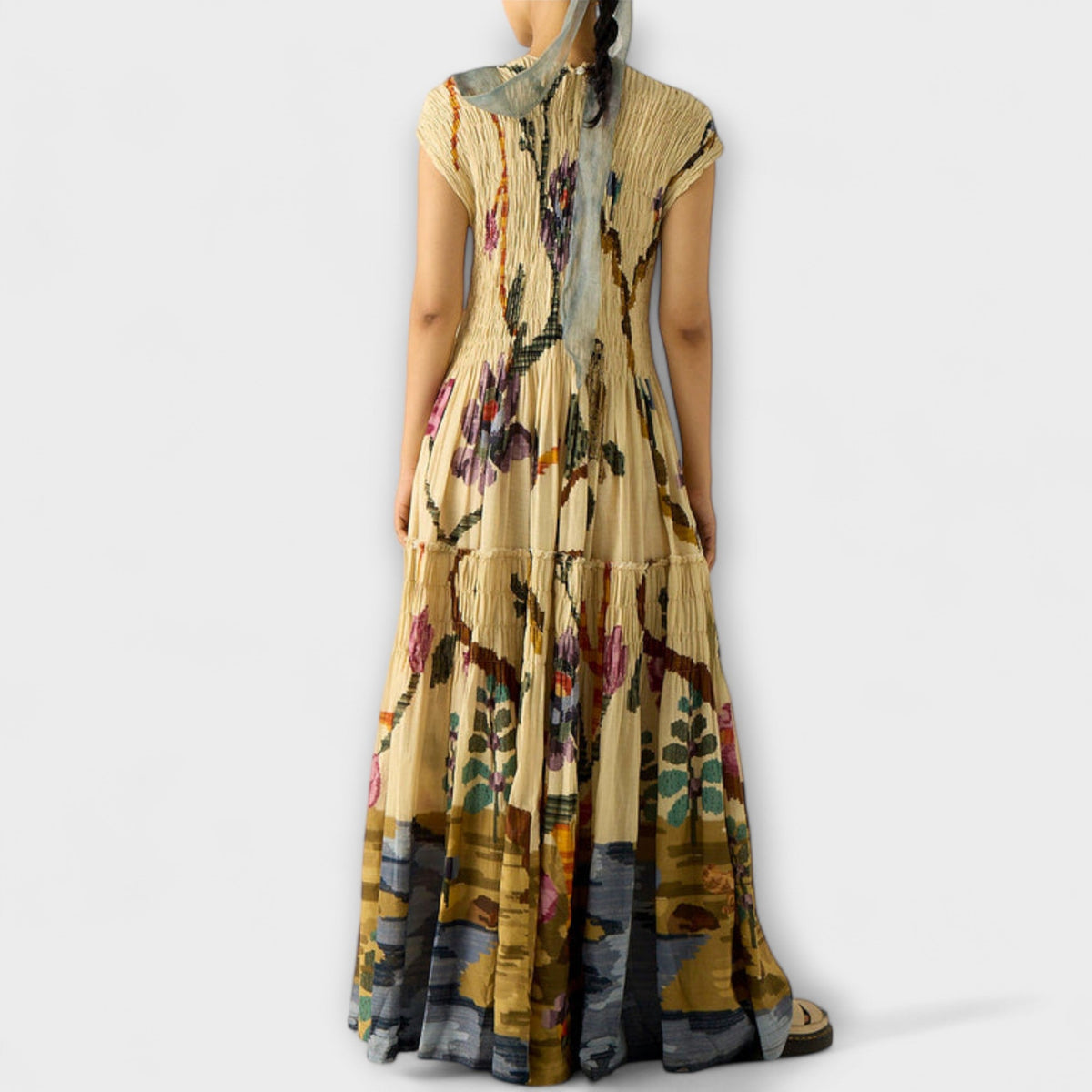 Amara - Vestido plisado con motivo animal