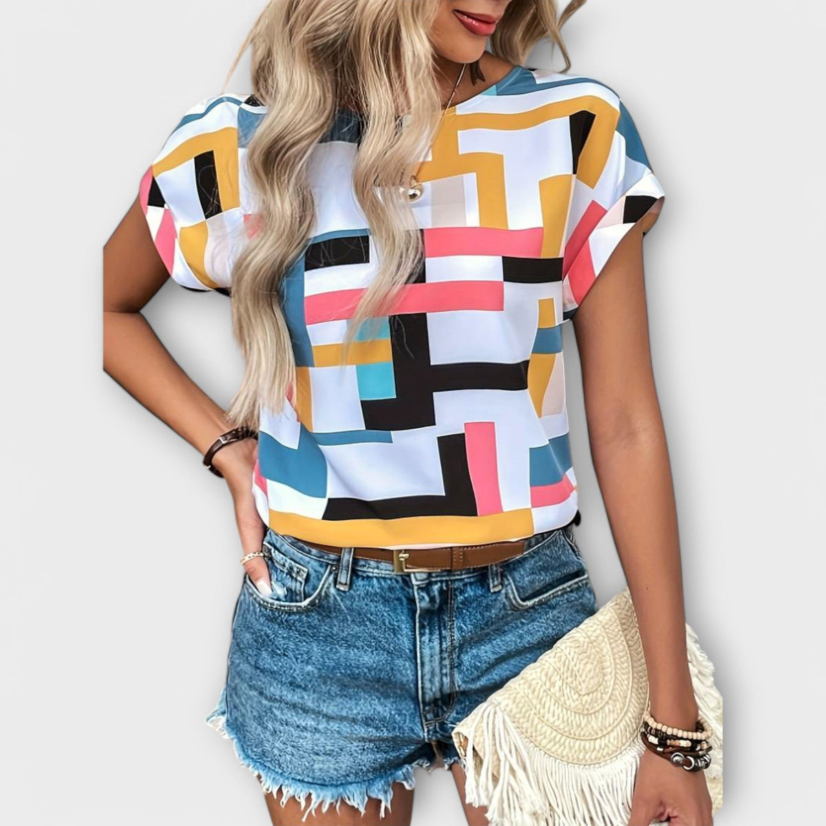 Chloe - Blusa corta de manga corta