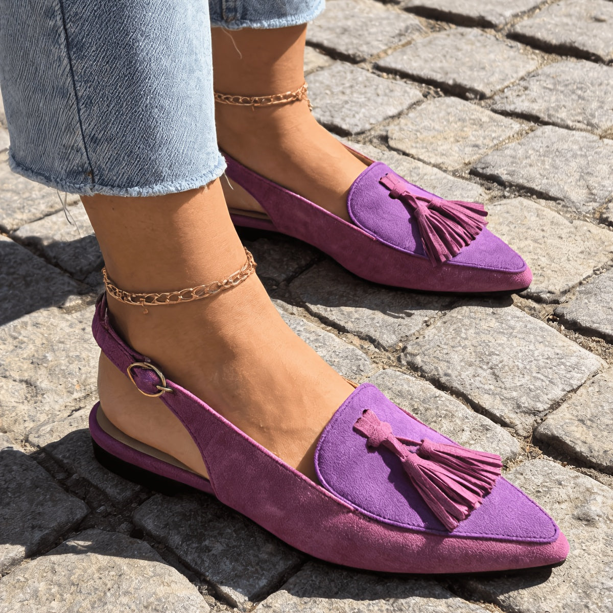 Marisa™ | Mules Slingback con Borlas