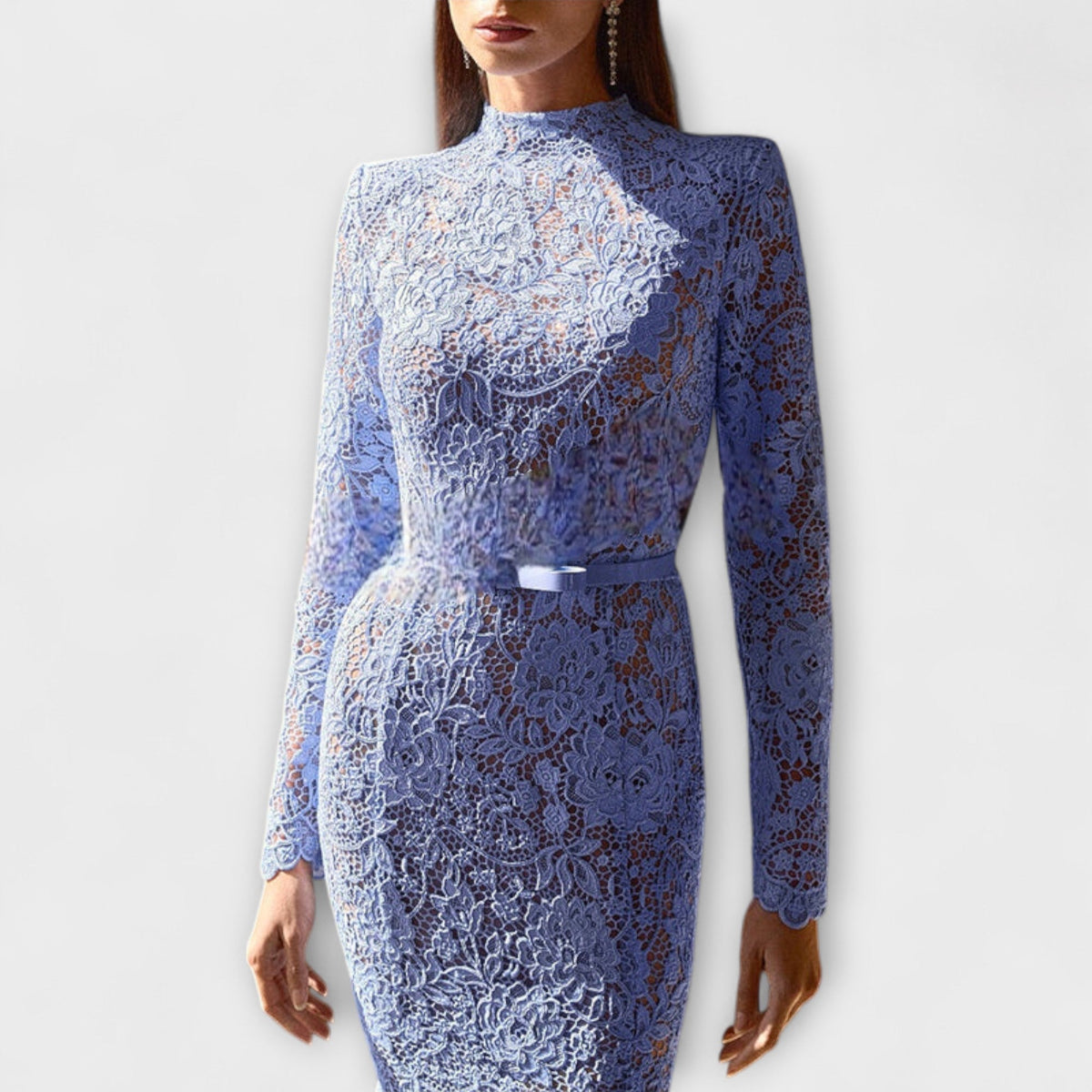 Freya - Vestido Midi Elegante de Encaje Floral