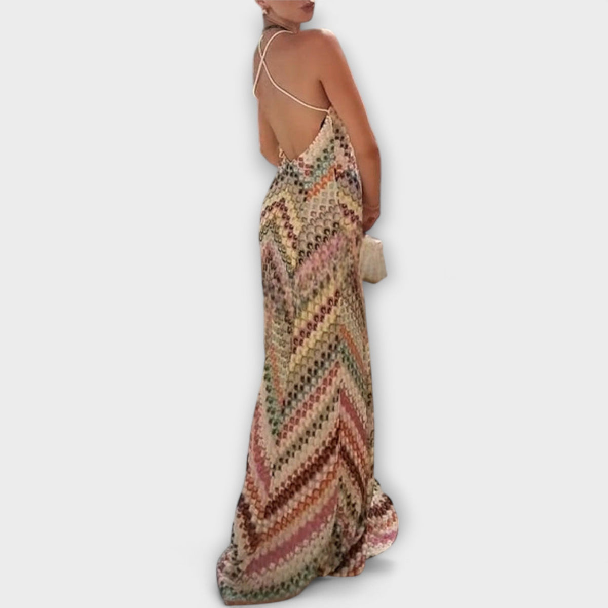 Remi - Maxi vestido con motivo a zigzag colorido de Missoni