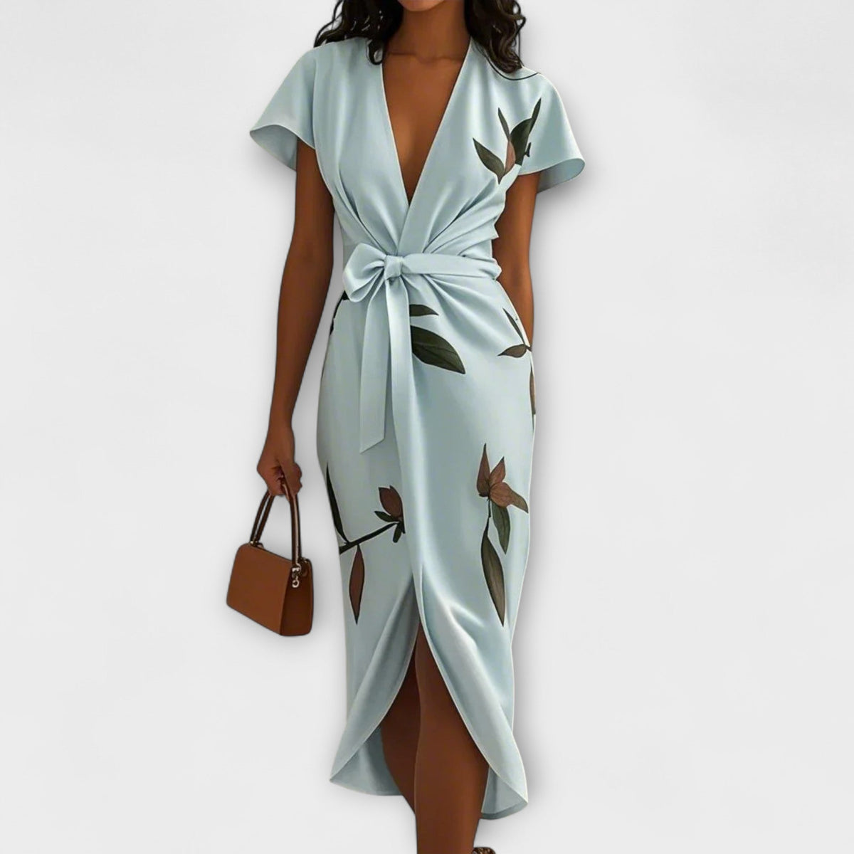 Vestido cruzado de satén