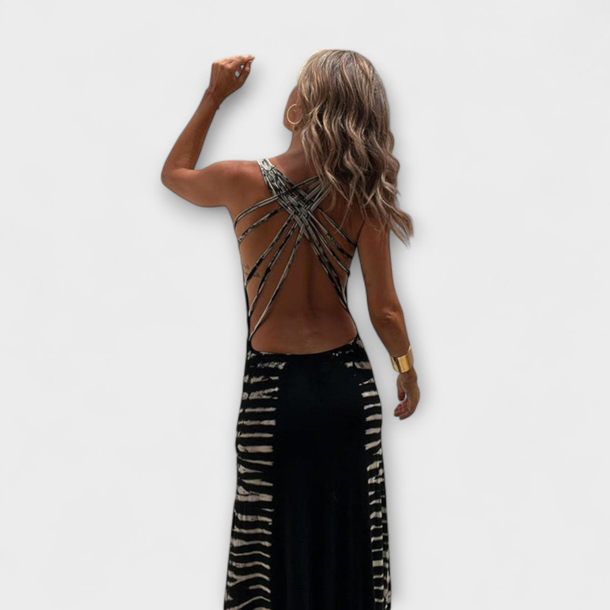 Livia - Vestido maxi con cielo estrellado y batik