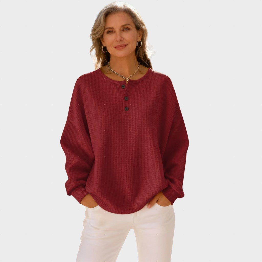 Mia - Camiseta Henley Confortable