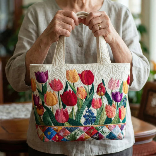 Jardín de Tulipanes | Bolso Artesanal Acolchado