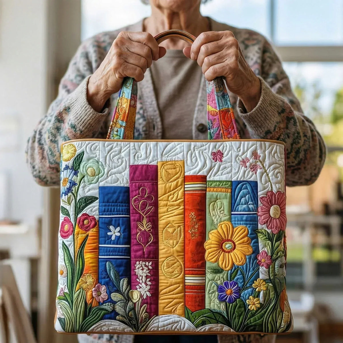 Biblioteca Floral | Bolso Artesanal Acolchado