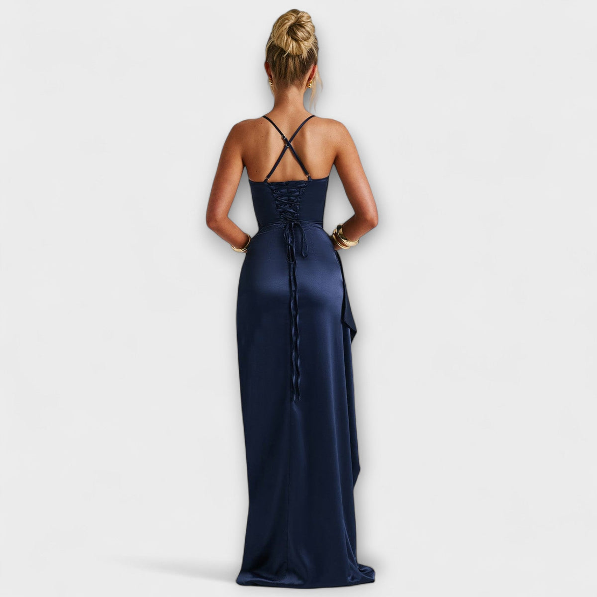 Krissi - Vestido maxi en azul marino