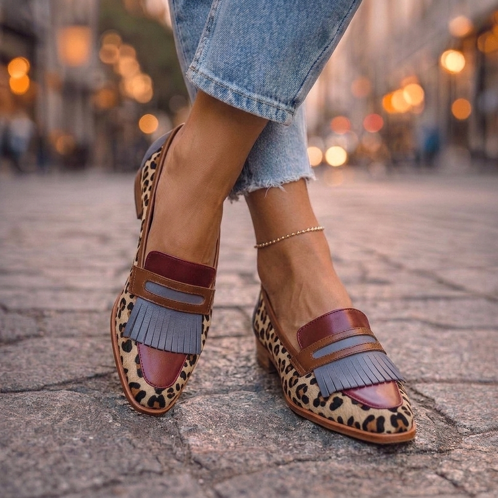Blanca™ | Mocasines Punta Cuadrada con Flecos