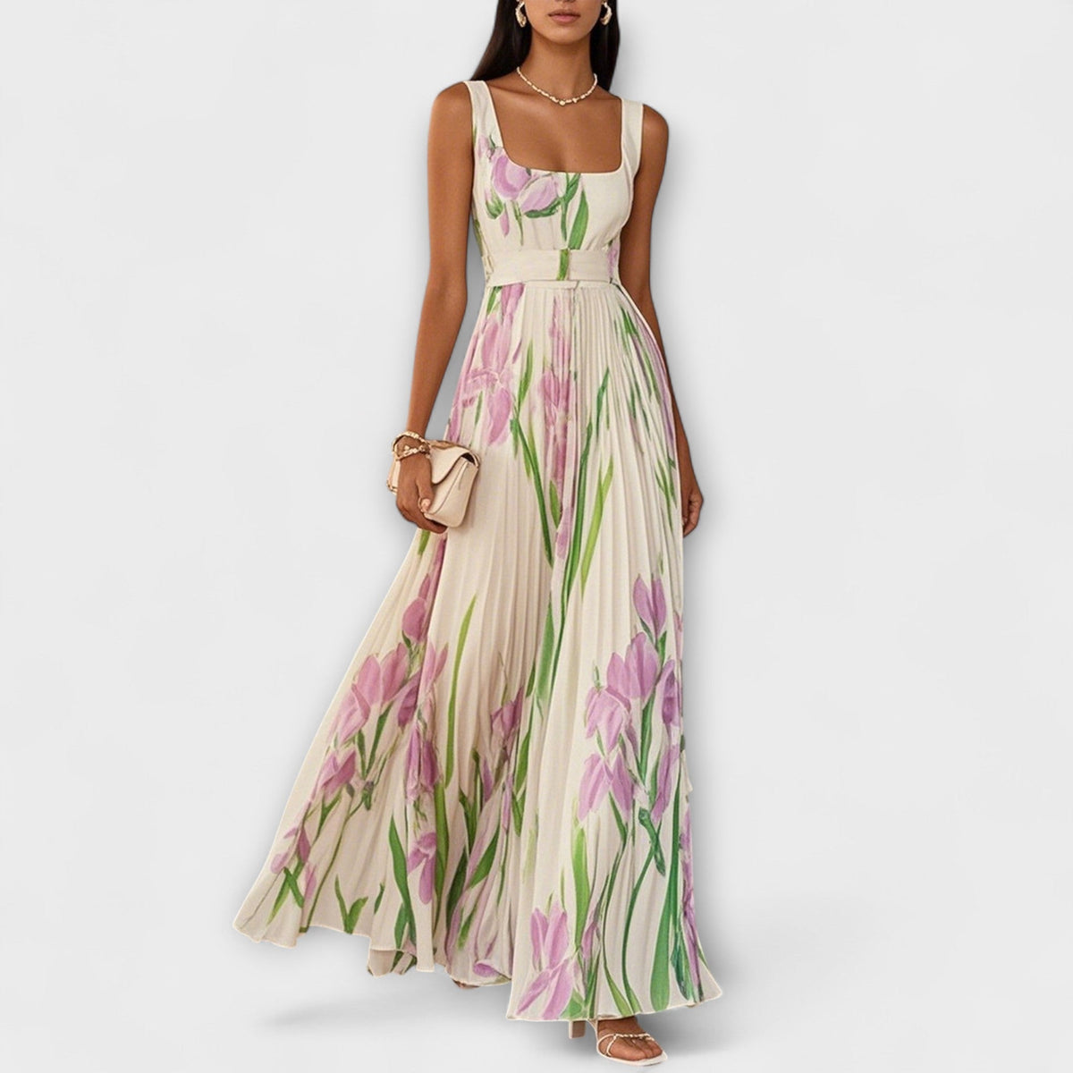 Vestidos maxi de chiffon con flores