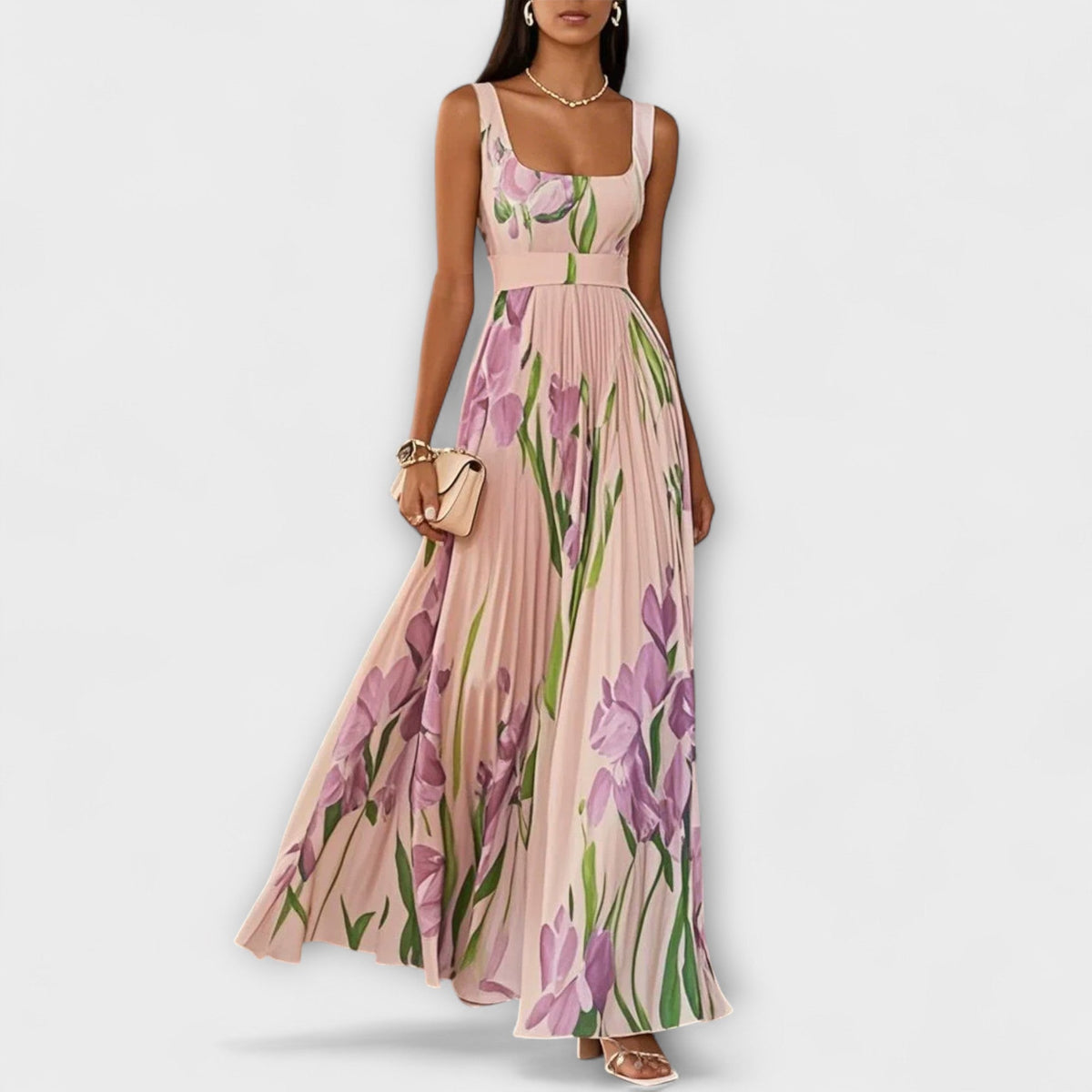 Vestidos maxi de chiffon con flores
