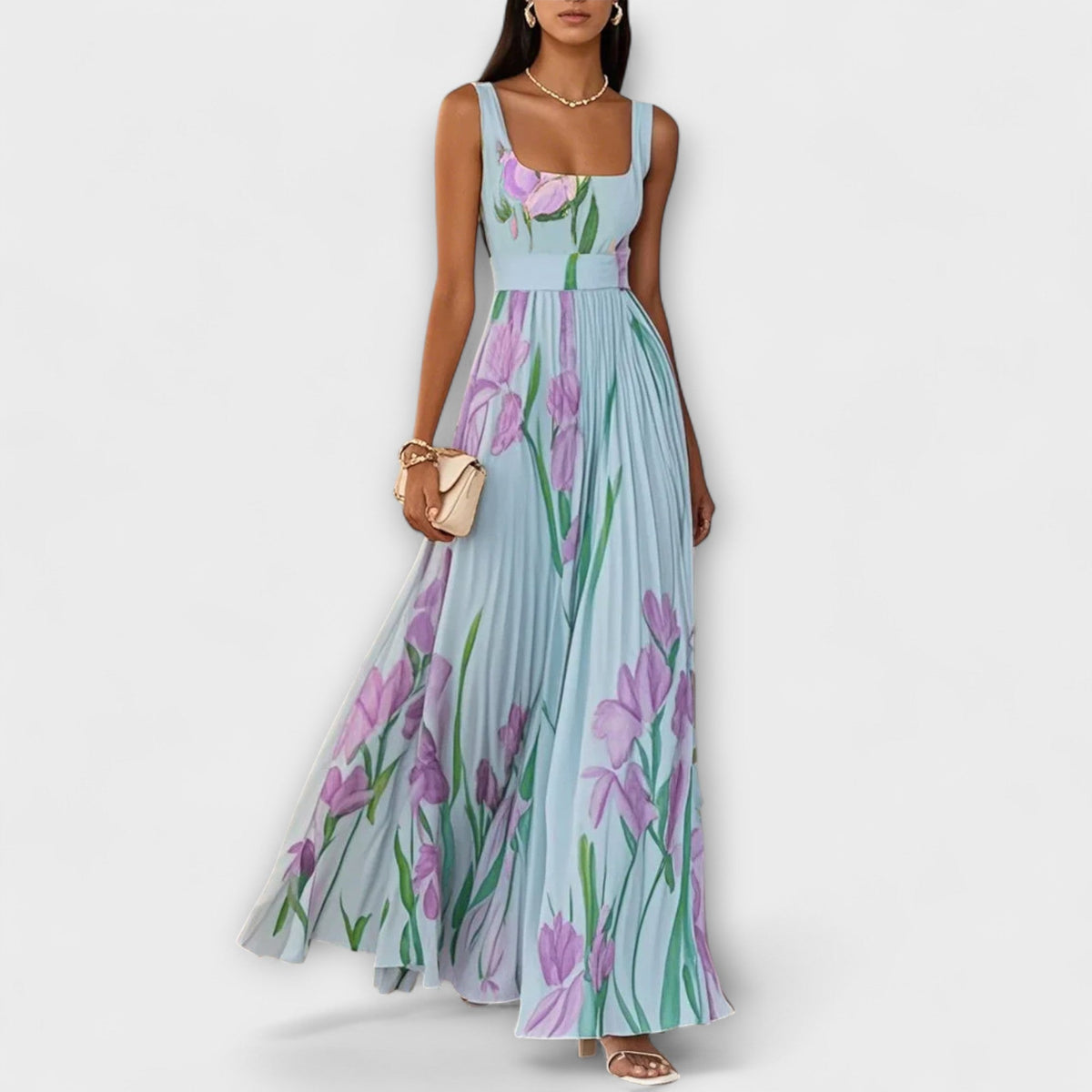 Vestidos maxi de chiffon con flores