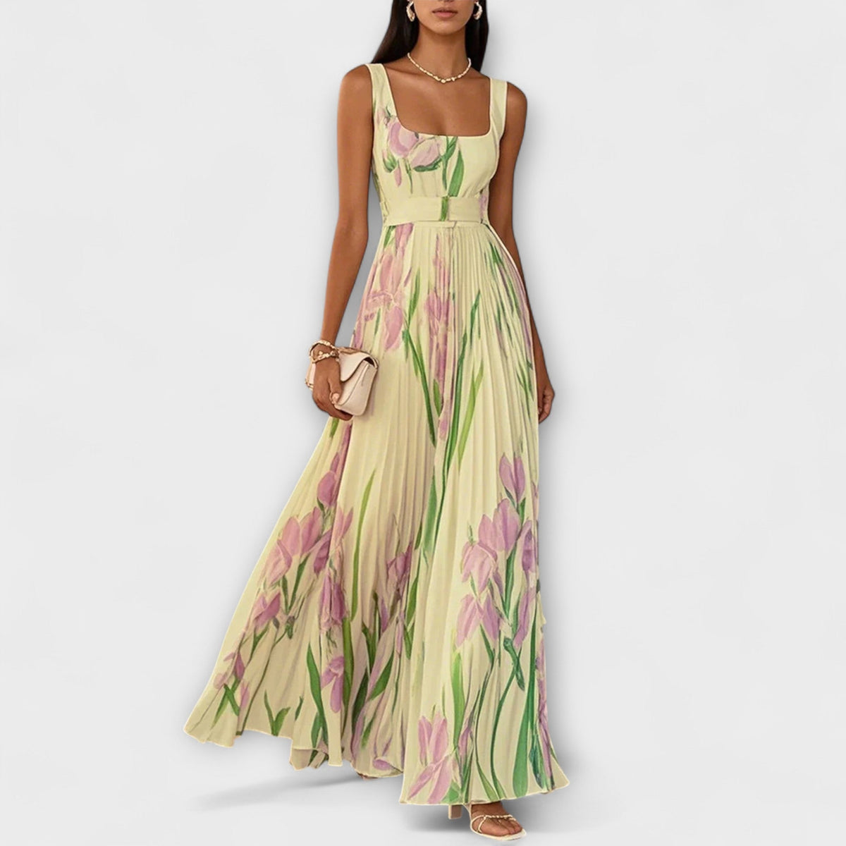 Vestidos maxi de chiffon con flores