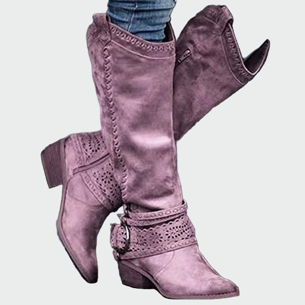 Botas de cowboy retro de piel