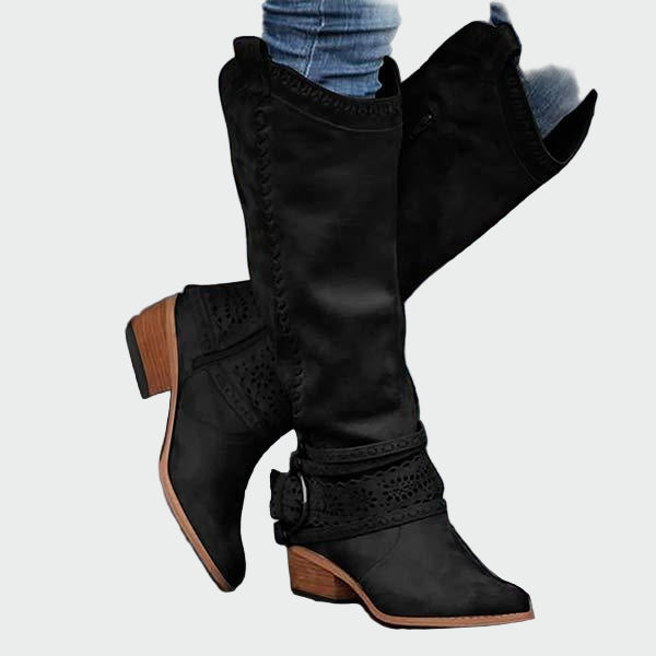 Botas de cowboy retro de piel