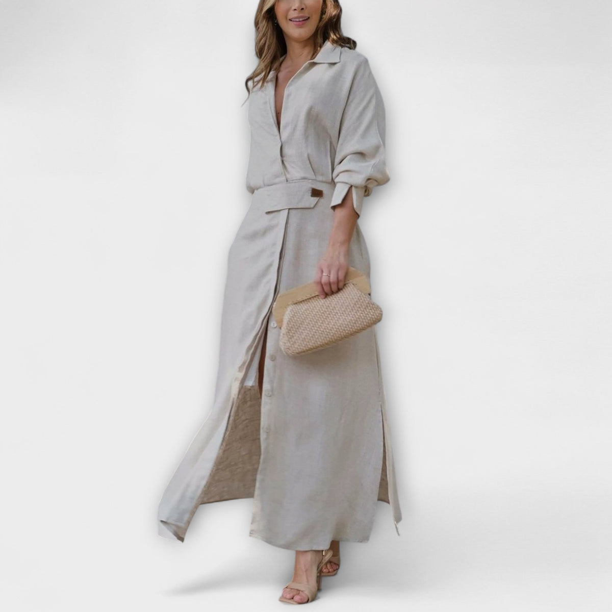 Jeannette - Vestido maxi con escote en V