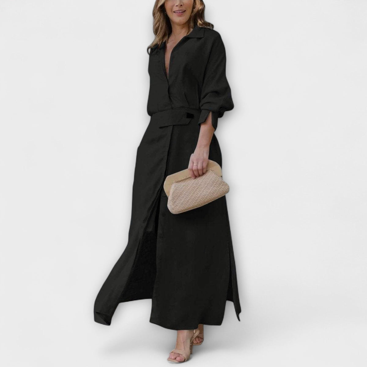 Jeannette - Vestido maxi con escote en V