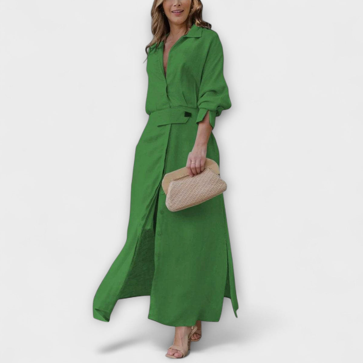 Jeannette - Vestido maxi con escote en V