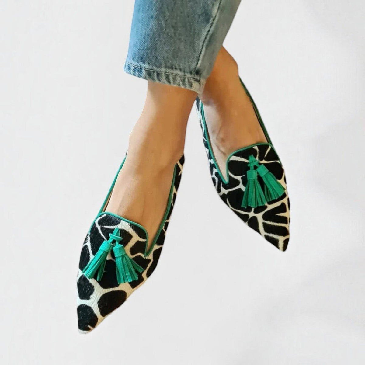 Lucía™ | Mocasines de Leopardo con Borlas