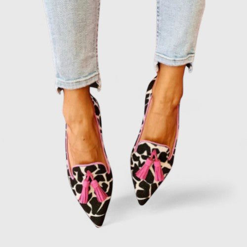 Lucía™ | Mocasines de Leopardo con Borlas