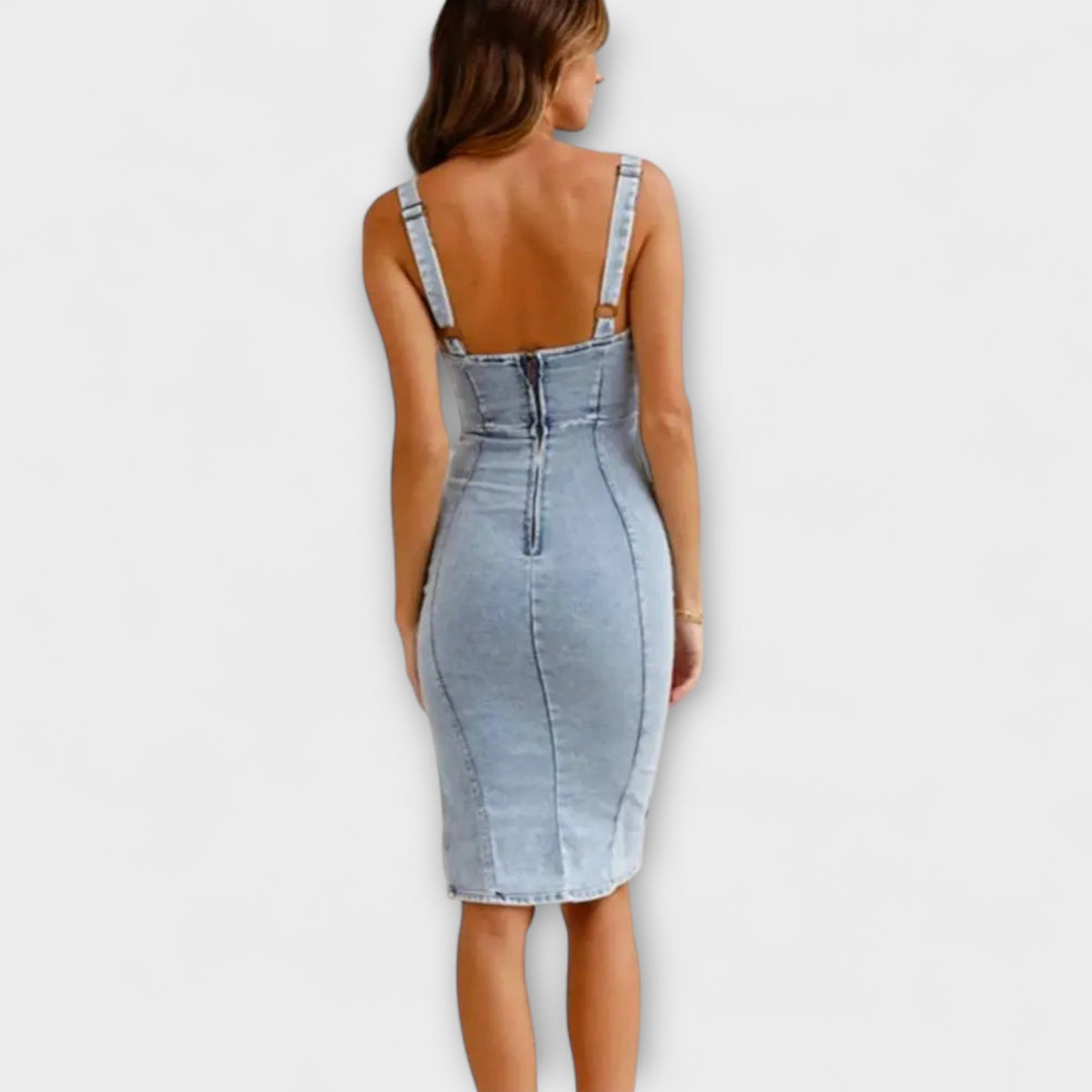 Ana - Vestido de corte trapezoidal con tirantes ajustables
