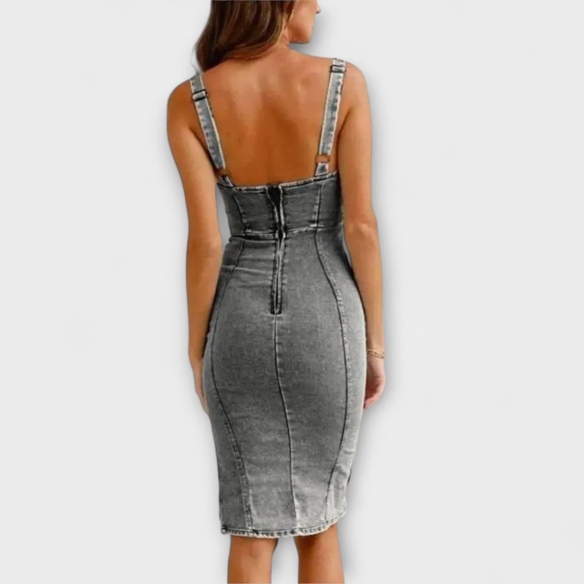 Ana - Vestido de corte trapezoidal con tirantes ajustables