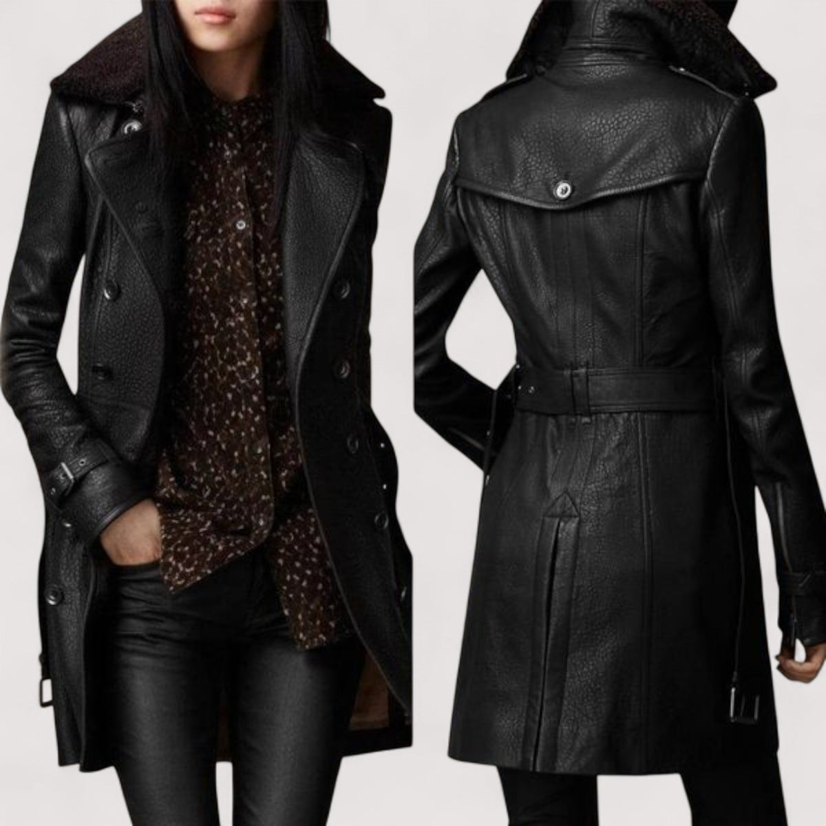 Valentina™ | Elegante chaqueta de cuero de longitud 3/4