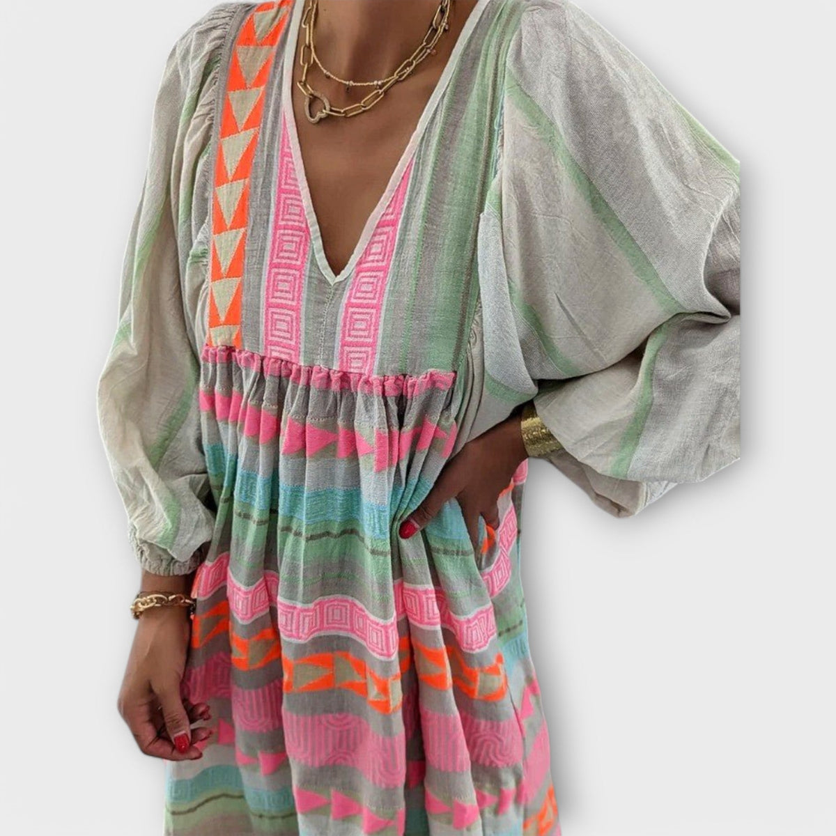 Vestido amplio vibrante Hermine