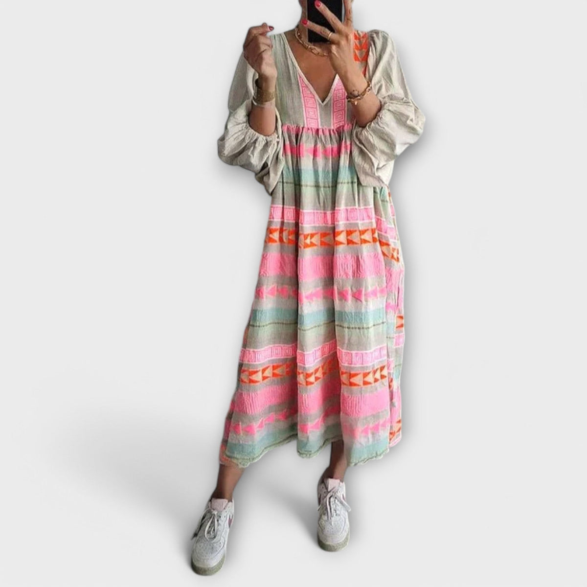 Vestido amplio vibrante Hermine