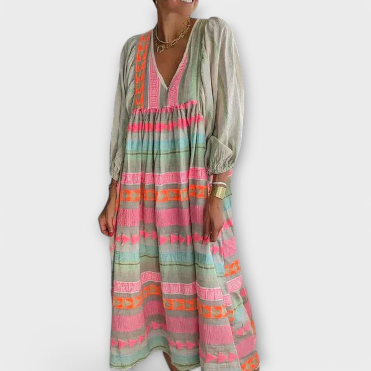 Vestido amplio vibrante Hermine