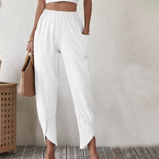 Essari - Pantalones con Dobladillo Sin Acabado