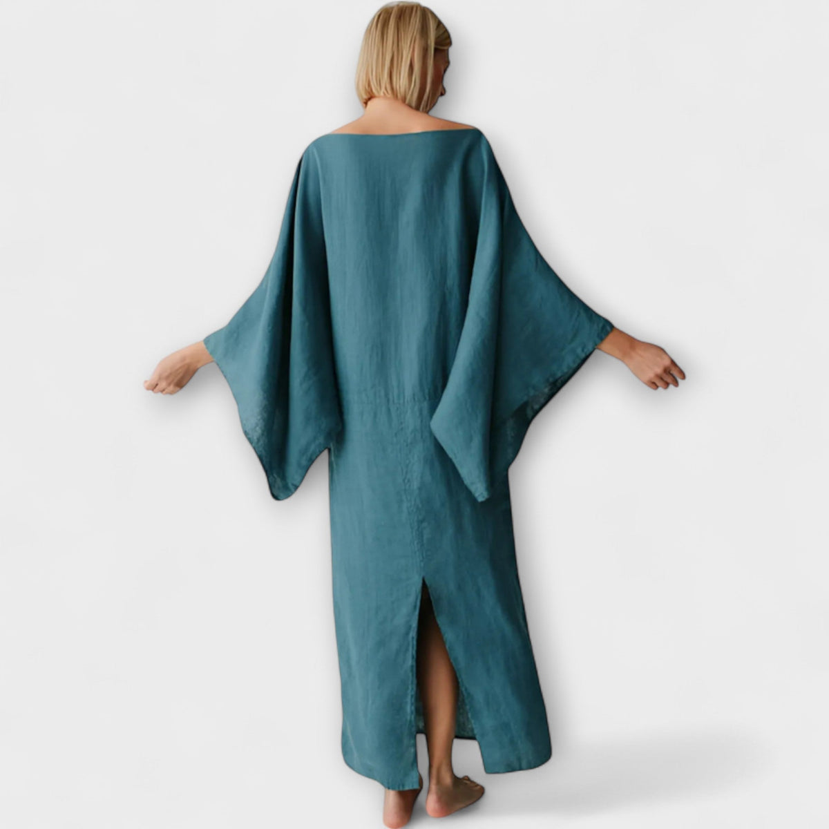 Dana - Vestido kimono de lino y algodón