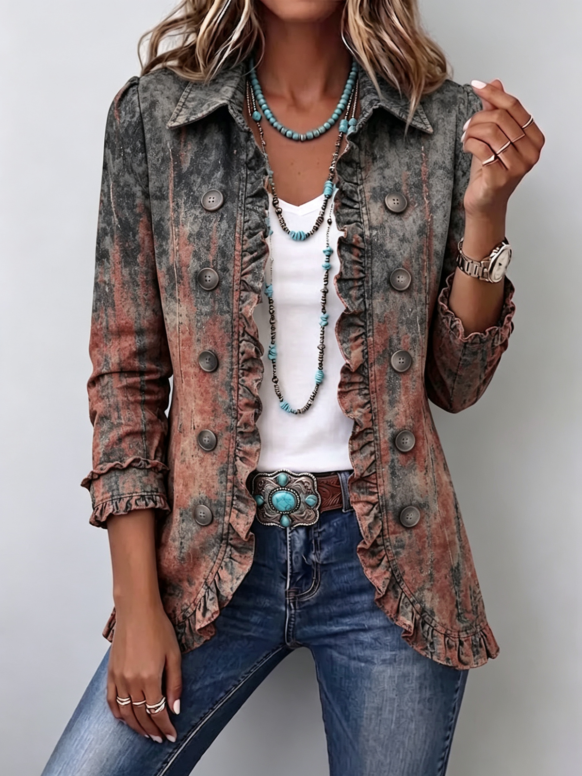 Beatriz™ | Chaqueta Paisley con Volantes