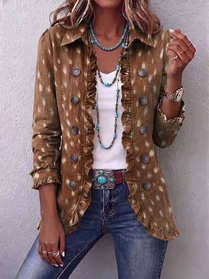 Renata™ | Chaqueta Animal con Volantes