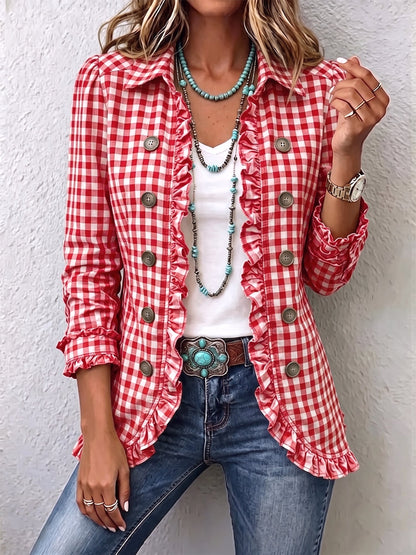 Julia™ | Chaqueta Vichy con Volantes
