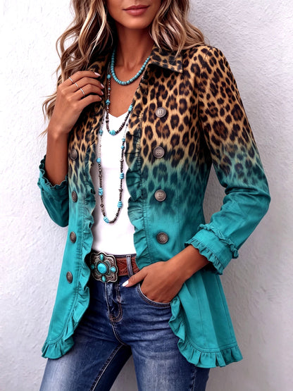 Edith™ | Blazer Leopardo Volantes
