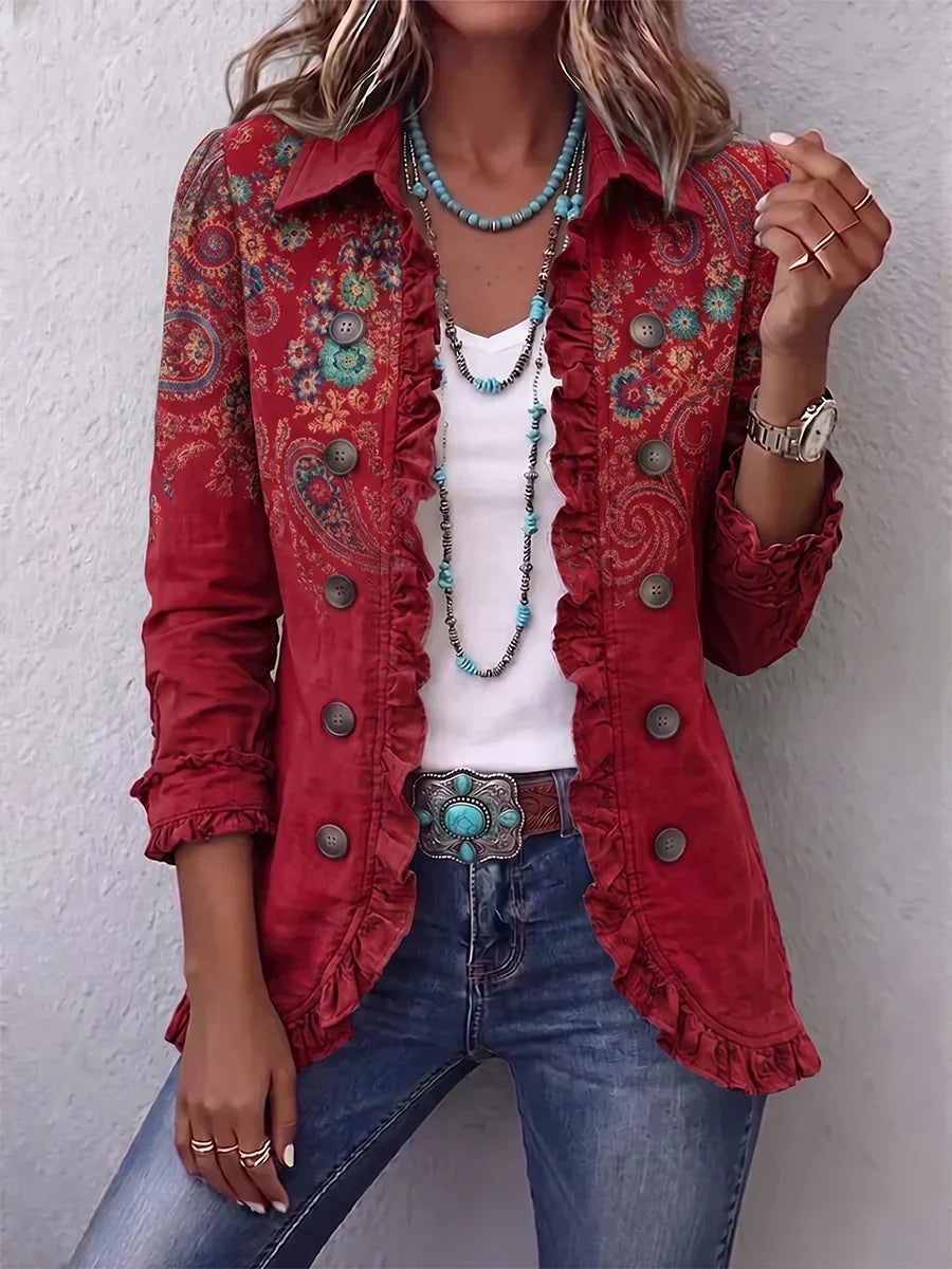 Manuela™ | Chaqueta Paisley con Volantes
