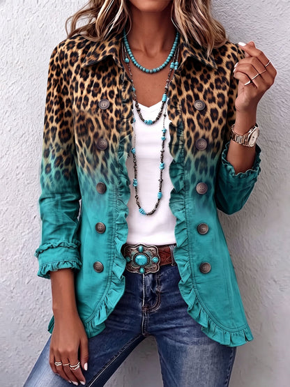 Edith™ | Blazer Leopardo Volantes
