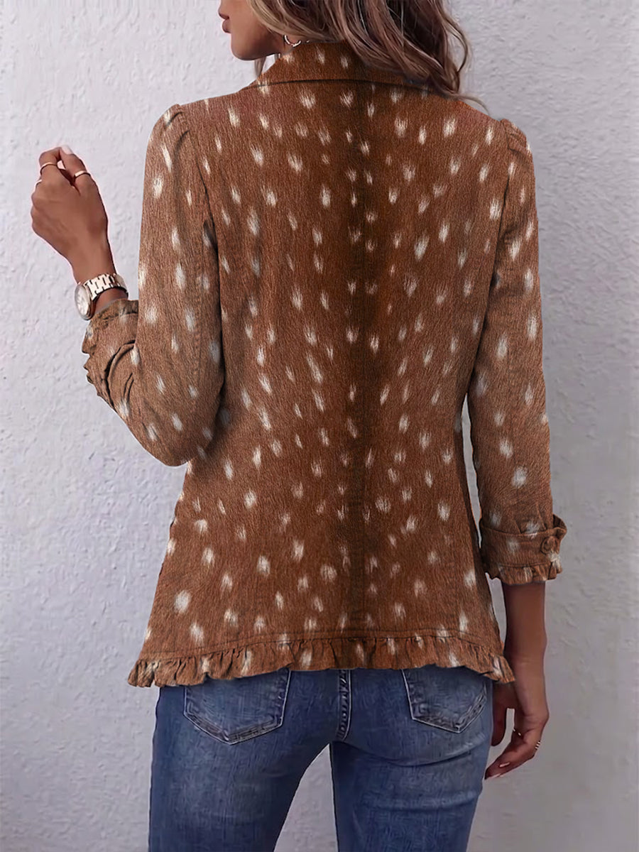 Renata™ | Chaqueta Animal con Volantes