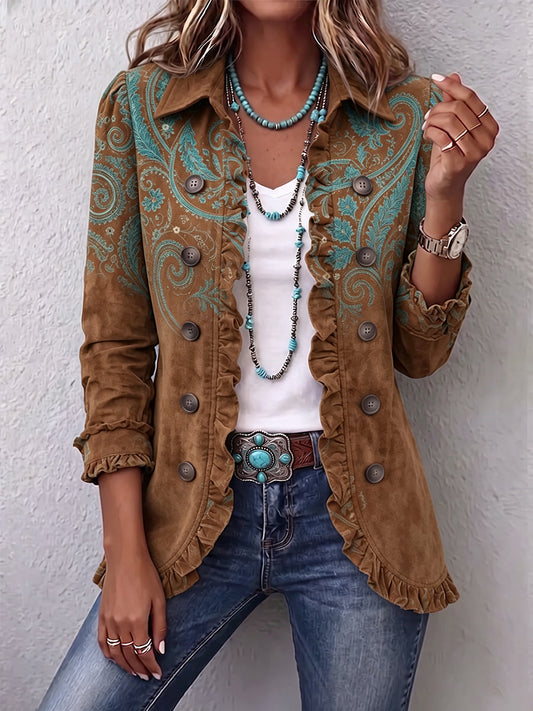 Nuria™ | Chaqueta Paisley con Volantes