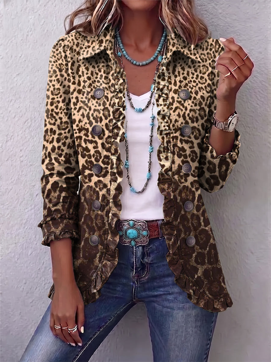 Rocío™ | Chaqueta de Leopardo con Volantes