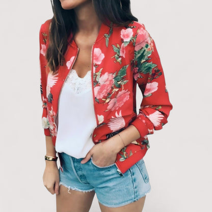 Lidia™ | Chaqueta bomber elegante con motivo floral