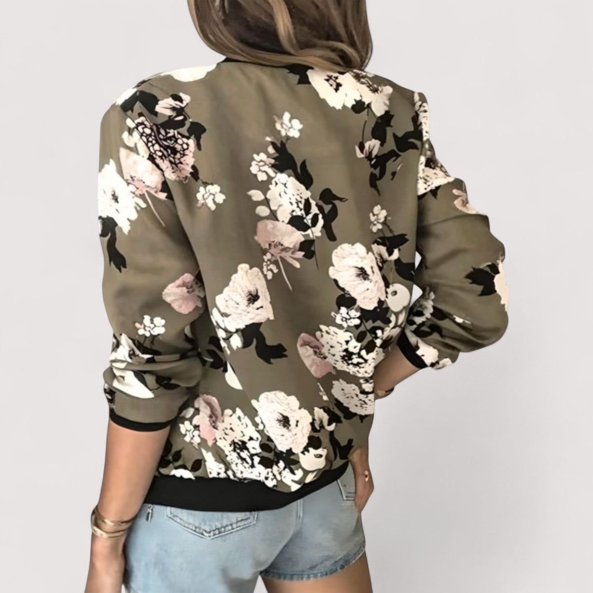 Lidia™ | Chaqueta bomber elegante con motivo floral