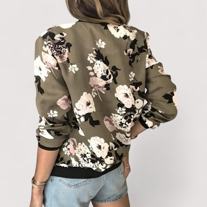 Lidia™ | Chaqueta bomber elegante con motivo floral