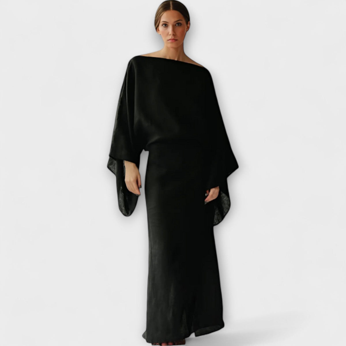 Dana - Vestido kimono de lino y algodón