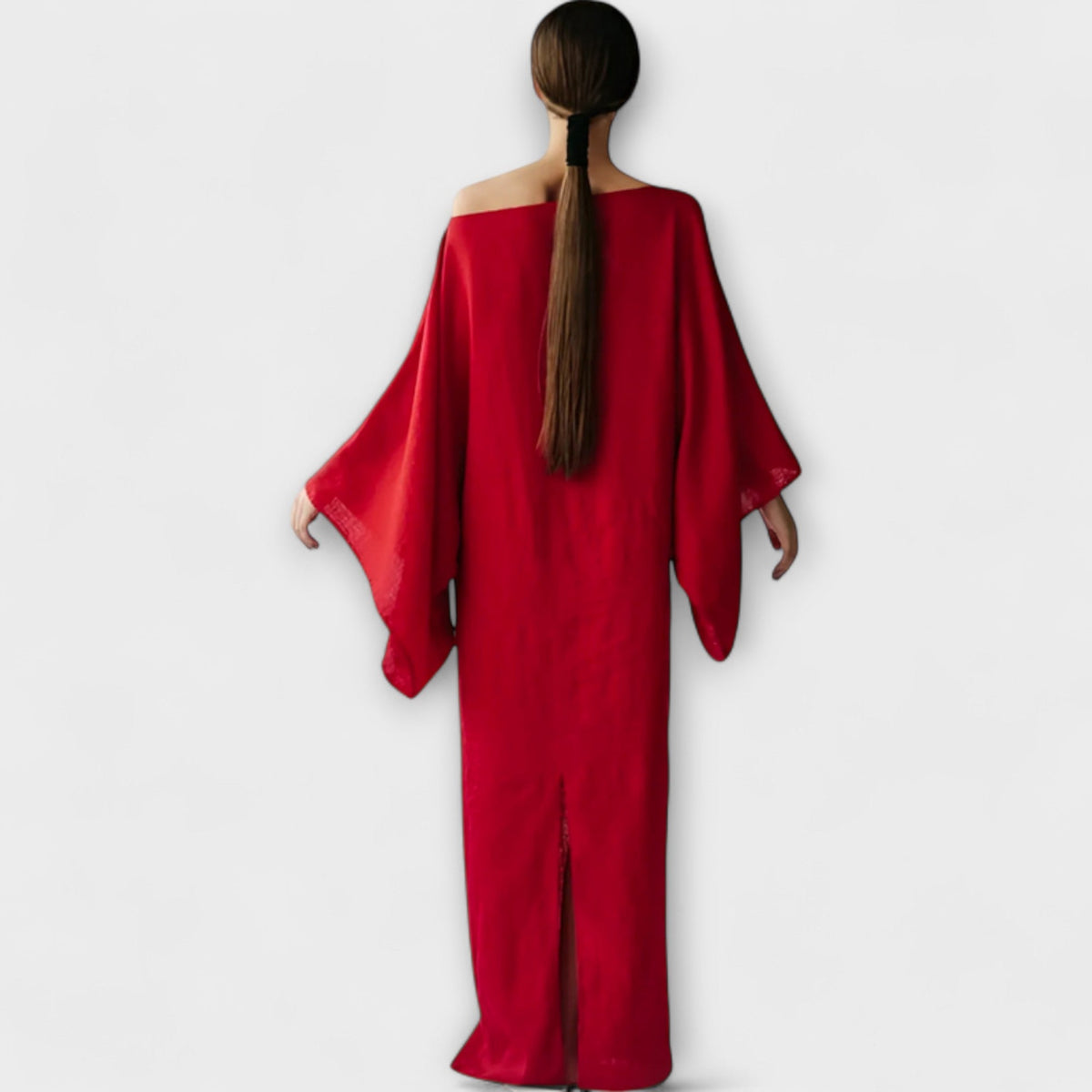 Dana - Vestido kimono de lino y algodón