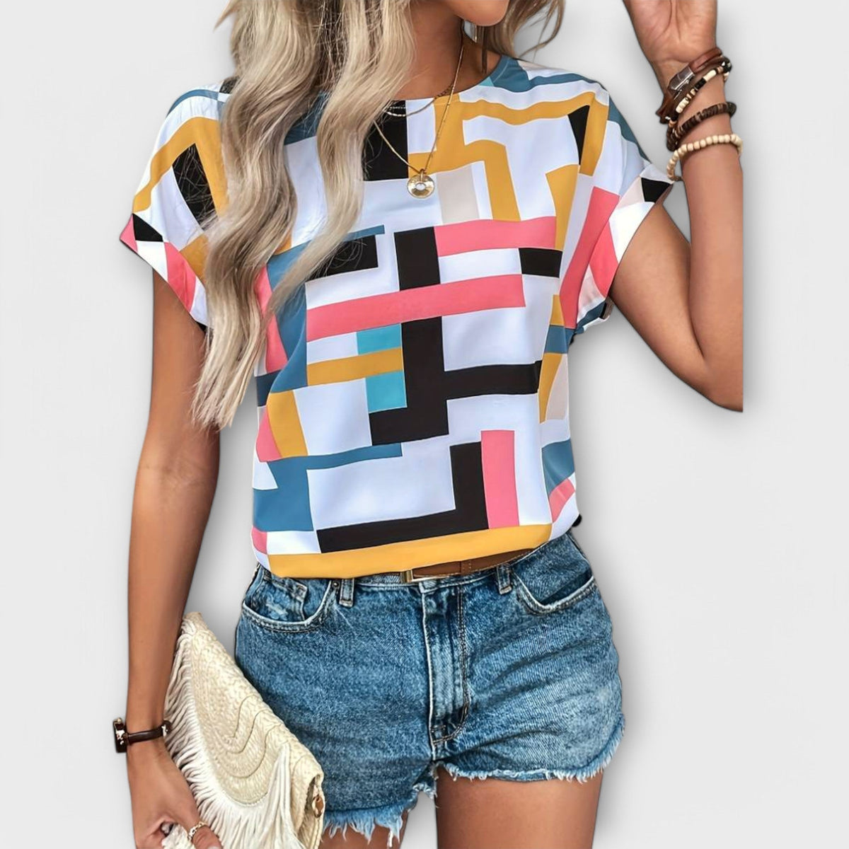 Chloe - Blusa corta de manga corta