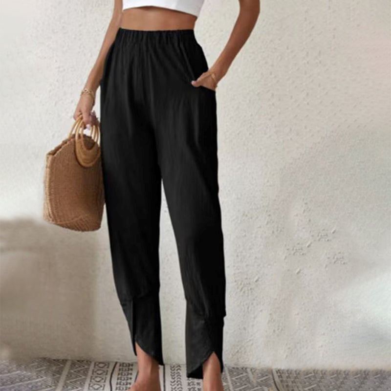 Essari - Pantalones con Dobladillo Sin Acabado
